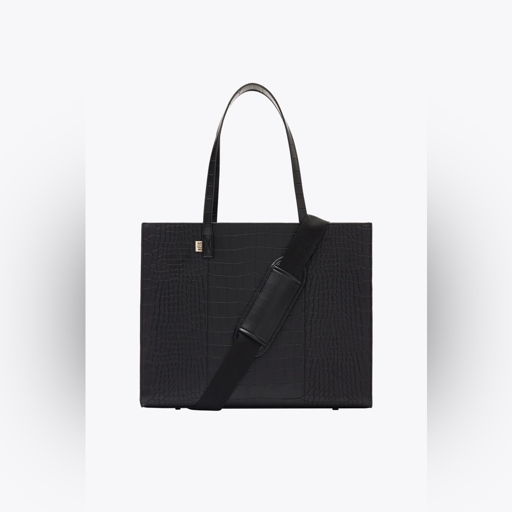 BÉIS - THE LARGE WORK TOTE IN BLACK CROC
